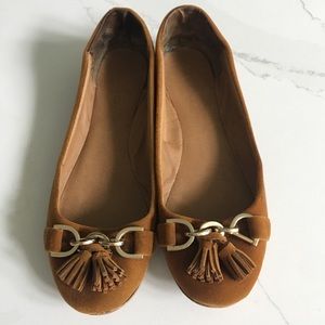 Aldo Caramel Tassel Flats